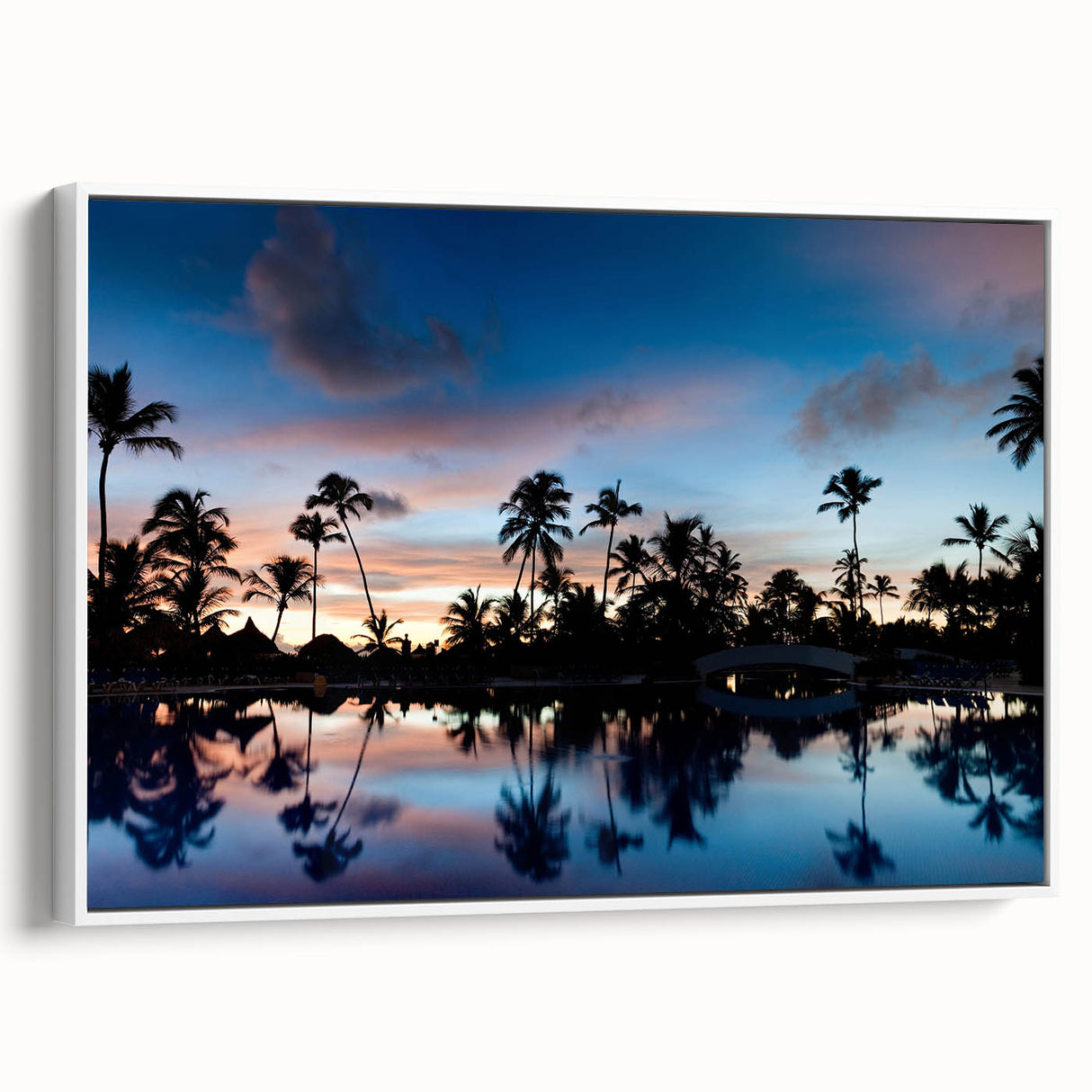 Landscape art painting of a Caribbean Haiti scene in vibrant colors on a framed canvas, ideal for living room decor.