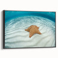 Black and white framed canvas depicting the Virgin Islands landscape, ideal for bedroom wall decor.