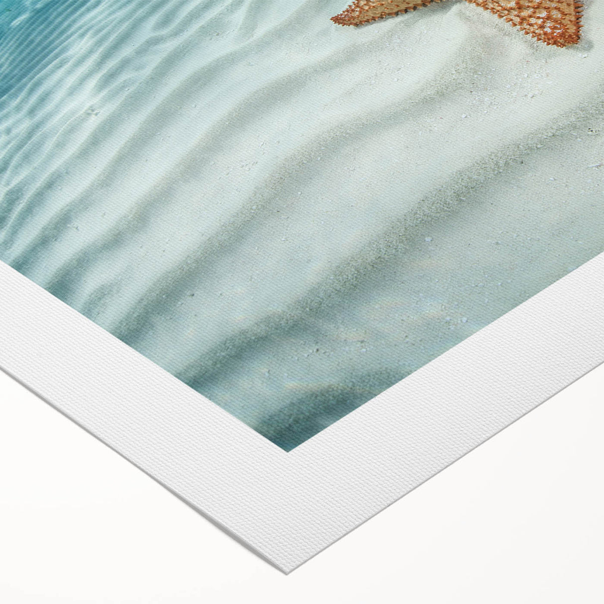 Art deco poster of Caribbean Virgin Islands on rolled canvas, featuring vibrant blue and green hues.