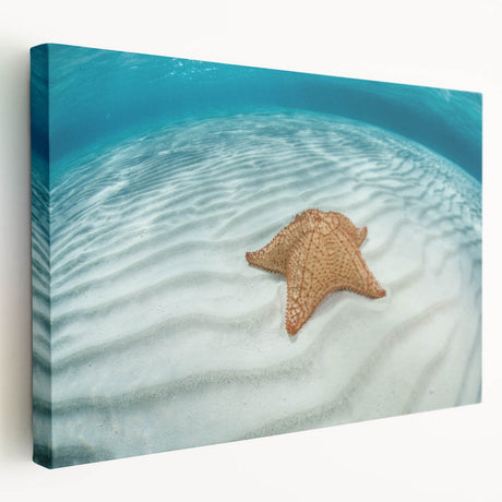 Caribbean Virgin Islands landscape on large stretched canvas, featuring vivid blue and green tones.