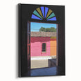 Black and white framed canvas of a vintage El Salvador landscape, ideal for bedroom decor.