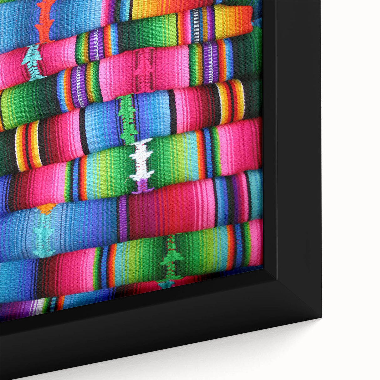 Extra large framed canvas depicting a textured, colorful Honduran landscape, ideal for living room decor.