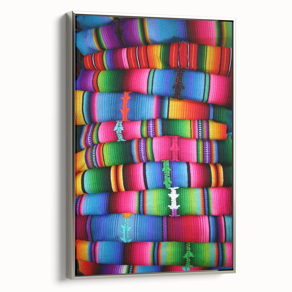 Framed canvas featuring a vintage-style landscape art painting of a Honduran scenery with colorful art elements and black…