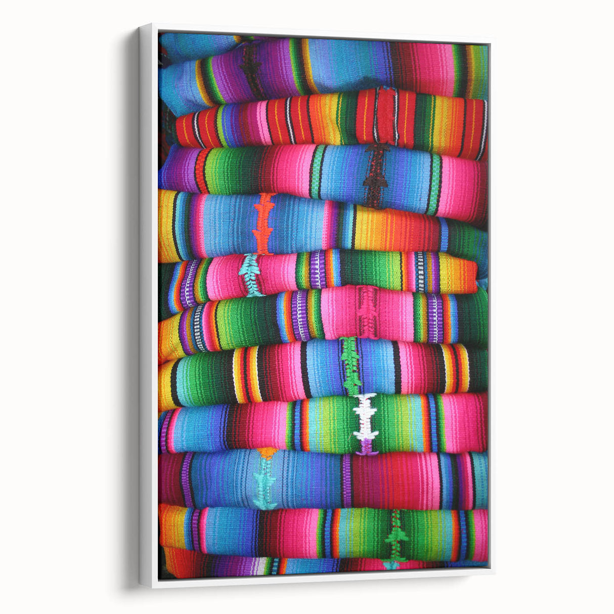 Vintage poster art of a scenic Central American landscape in vibrant colors on a large framed canvas.