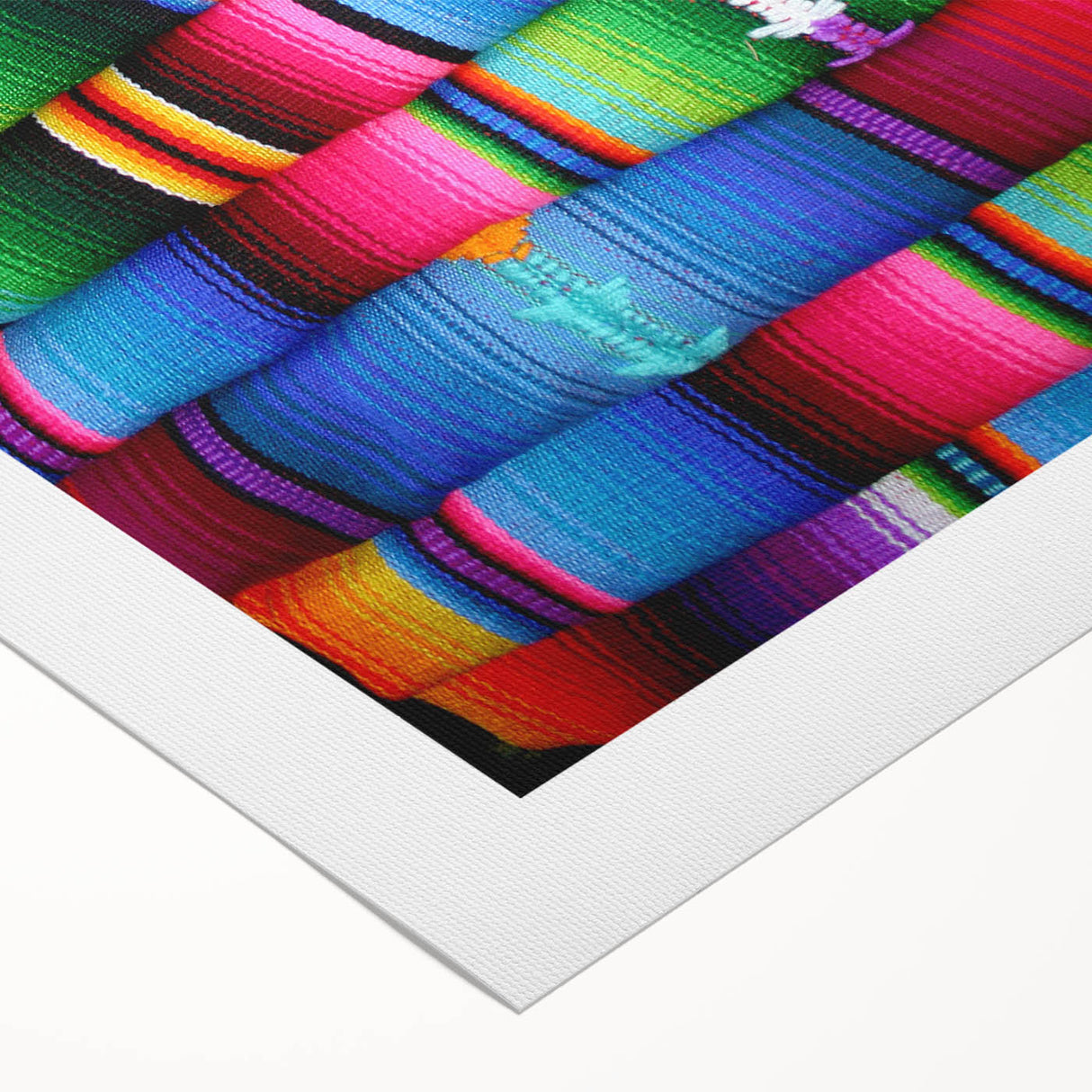 Art deco poster of a Central American landscape, featuring muted earth tones on rolled canvas.