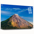 Acrylic print of a large abstract depiction of a Central American landscape in earth tones.