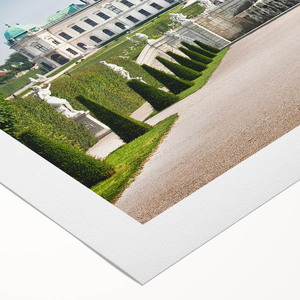 Art deco poster of an Austrian landscape in muted earth tones on rolled canvas, ideal for dining room wall art.