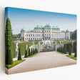 Panoramic view of an Austrian landscape on stretched canvas, showcasing muted earth tones, ideal for kitchen wall art.