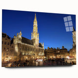 Large acrylic print of a serene Belgian landscape in soft pastel hues, ideal for bedroom or dining room decor.
