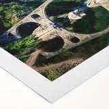 Art deco poster featuring a European Bulgarian landscape in muted earth tones on rolled canvas.