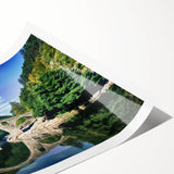 Extra large wall art featuring line art flowers in soft monochrome, printed on rolled canvas.