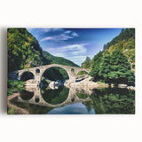 Black and white photograph of a European cityscape on stretched canvas, ideal for kitchen wall art or bedroom decor.