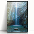 Large abstract wall art depicting a European Cyprus landscape in muted earth tones on framed acrylic.