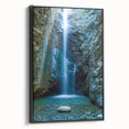 Black and white framed canvas depicting a vintage European landscape, ideal for bedroom wall decor.
