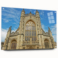 Acrylic print of a European cityscape in muted earth tones, suitable for dining room or bedroom decor.