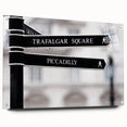 Acrylic print of Piccadilly, England street scene in muted colors, ideal for dining room decor.
