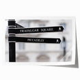 Piccadilly Circus scene with muted colors on a large rolled print, suitable as art wall for dining room.