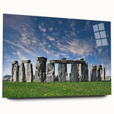 Acrylic print of Stonehenge in muted earth tones, ideal for bedroom or dining room art.