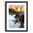 Abstract art print of a vibrant, colorful Finnish landscape on a textured, extra large canvas, ideal for living room decor.