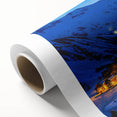 Art Deco style poster of the French Alps in pastel colors on rolled canvas, ideal for nursery wall art.