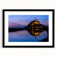 Abstract art print of a vibrant European scenery in textured colors on a large framed canvas, ideal for living room decor.