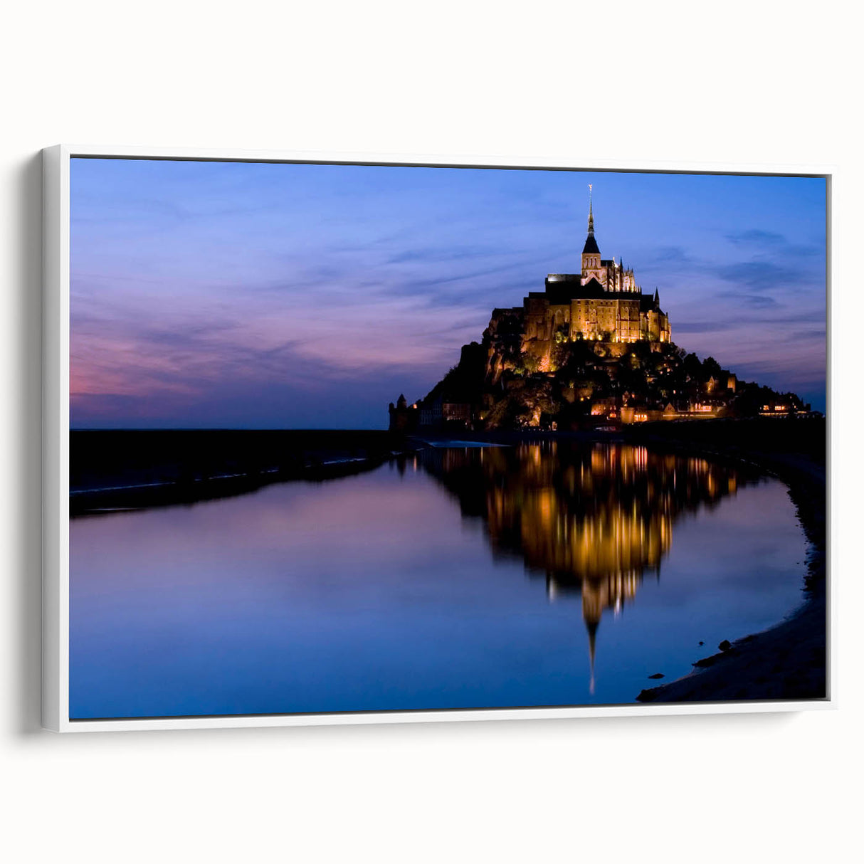 Vintage poster art of a scenic French landscape on extra-large framed canvas.