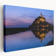 Large stretched canvas featuring a scenic view of a French village, in soft pastel shades, suitable for kitchen wall art.
