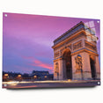 Acrylic print of Paris scenery with muted earth tones, ideal for bedroom or dining room wall art.