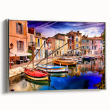 Framed canvas landscape art paintings depicting the Provence region in vibrant colors, ideal for living room decor.