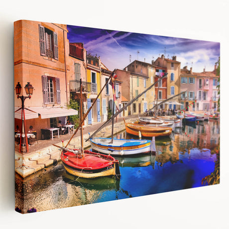 Provence landscape painting on stretched canvas, featuring soft lavender fields under a clear sky.