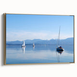 Framed canvas depicting a vintage-style Bavarian landscape in muted gold and black tones, ideal for bedroom wall art.