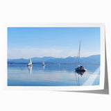 Rolled print of a Bavarian landscape with vibrant green and blue hues, ideal for art wall dining room.