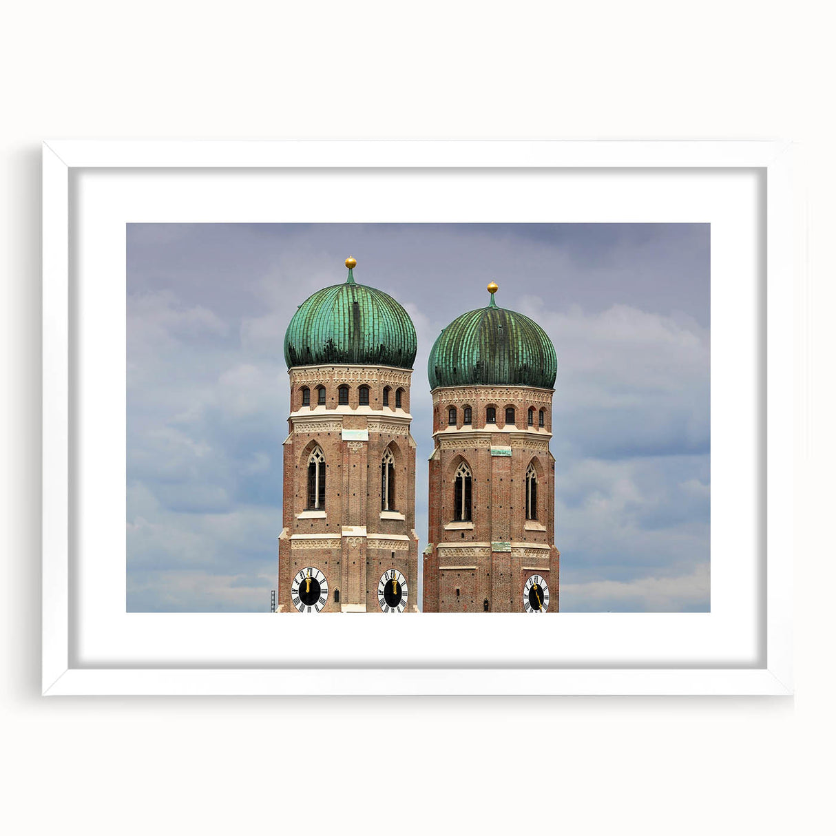 Textured abstract art print of Munich scenery in muted earth tones, framed with a white mat, ideal for bedroom art.