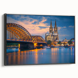 Black and white framed canvas of a vintage German landscape, ideal for bedroom wall art.