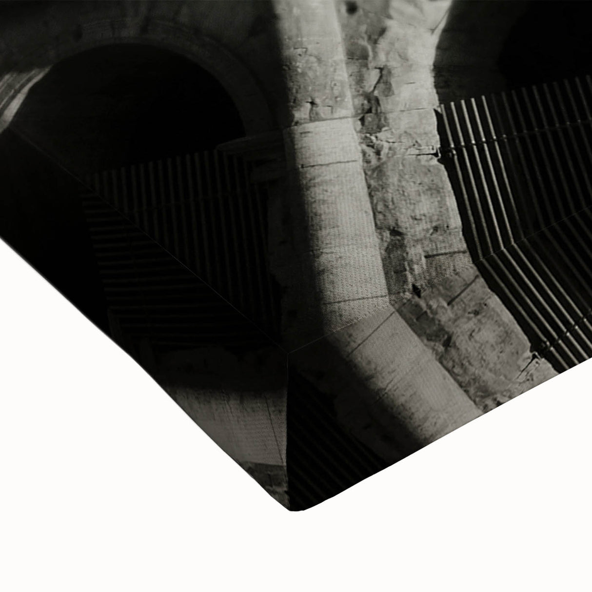 Black and white landscape art painting of the Colosseum on stretched canvas, suitable for bedroom wall art.
