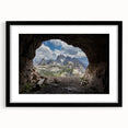 Colorful abstract art print of the Dolomites in vibrant hues on a textured, extra large canvas, ideal for living room decor.