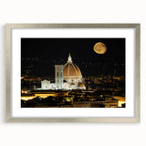 Extra large wall art featuring an abstract Florence cityscape in textured silver tones, ideal for living room decor.