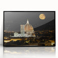 Large abstract wall art depicting the Florence skyline in muted earth tones on a framed acrylic panel.