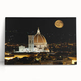 Black and white large art print of Florence scenery on stretched canvas, ideal for kitchen wall art.