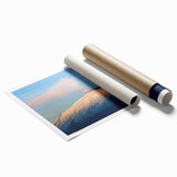 Extra large wall art depicting Mount Etna with floral foreground in muted tones, ideal for classy bathroom decor.