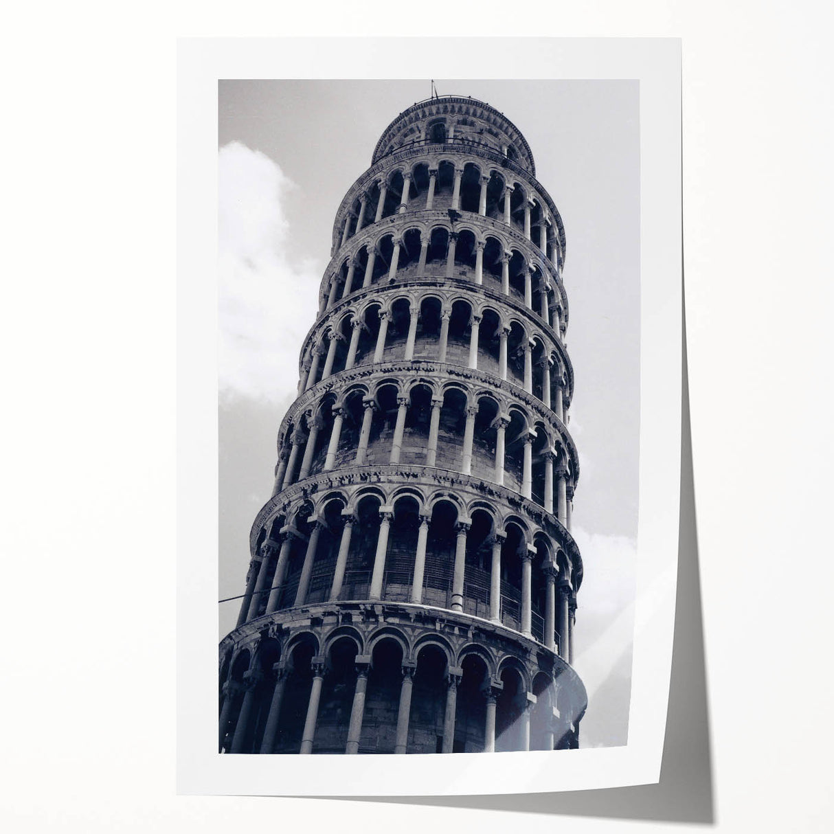 Extra large rolled print of Pisa, Italy, with muted earth tones, ideal for art wall dining room.
