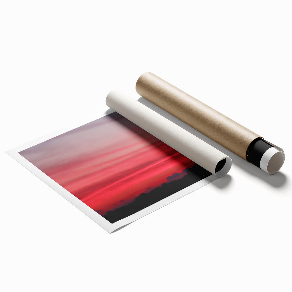 Extra large rolled print of a scenic Rome landscape with vibrant green and floral elements.