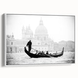 Vintage poster art of Venice scenery on framed canvas, featuring vibrant colors, ideal for living room decor.
