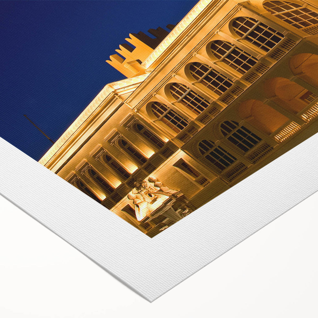 Art deco poster of Monaco scenery on rolled canvas, featuring muted earth tones, suitable for dining room wall art.