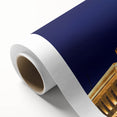 Art Deco style poster of Monaco scenery with vibrant blue and pastel hues on rolled canvas.