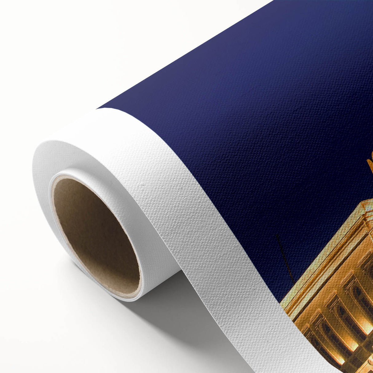 Art Deco style poster of Monaco scenery with vibrant blue and pastel hues on rolled canvas.
