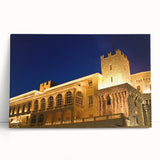Black and white photograph of Monaco scenery on stretched canvas, ideal for kitchen wall art.