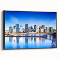 Black and white landscape art painting of a Norwegian scenery on a framed canvas, ideal for bedroom wall decor.