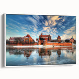 Vintage poster art of a European Polish landscape on framed canvas.