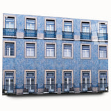 Acrylic print of Lisbon scenery with vibrant sunset hues, ideal for enhancing dining room ambiance.